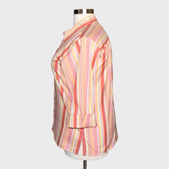 Liz Claiborne Striped Non-Iron Button Down Shirt - Picture 4 of 6